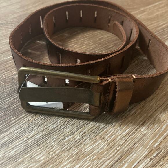 We The Free Free People Jona Leather Belt M/L Bronze Metallic Wide Adj NWT main image 5